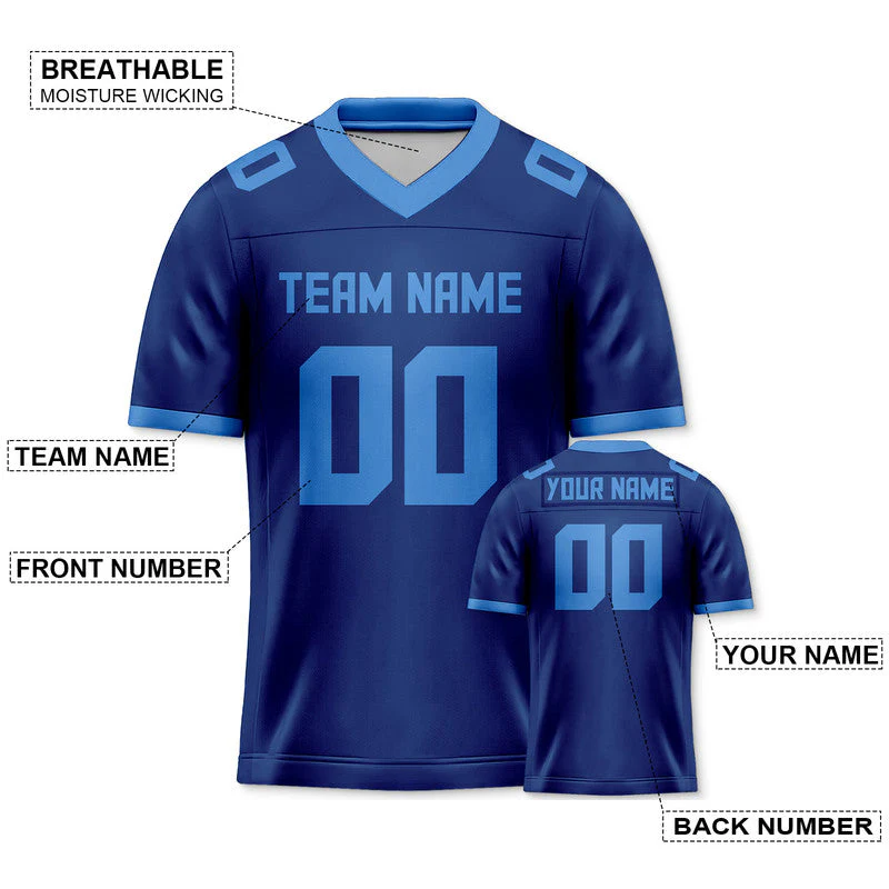 Custom Royal Powder Blue Mesh Authentic Football Jersey